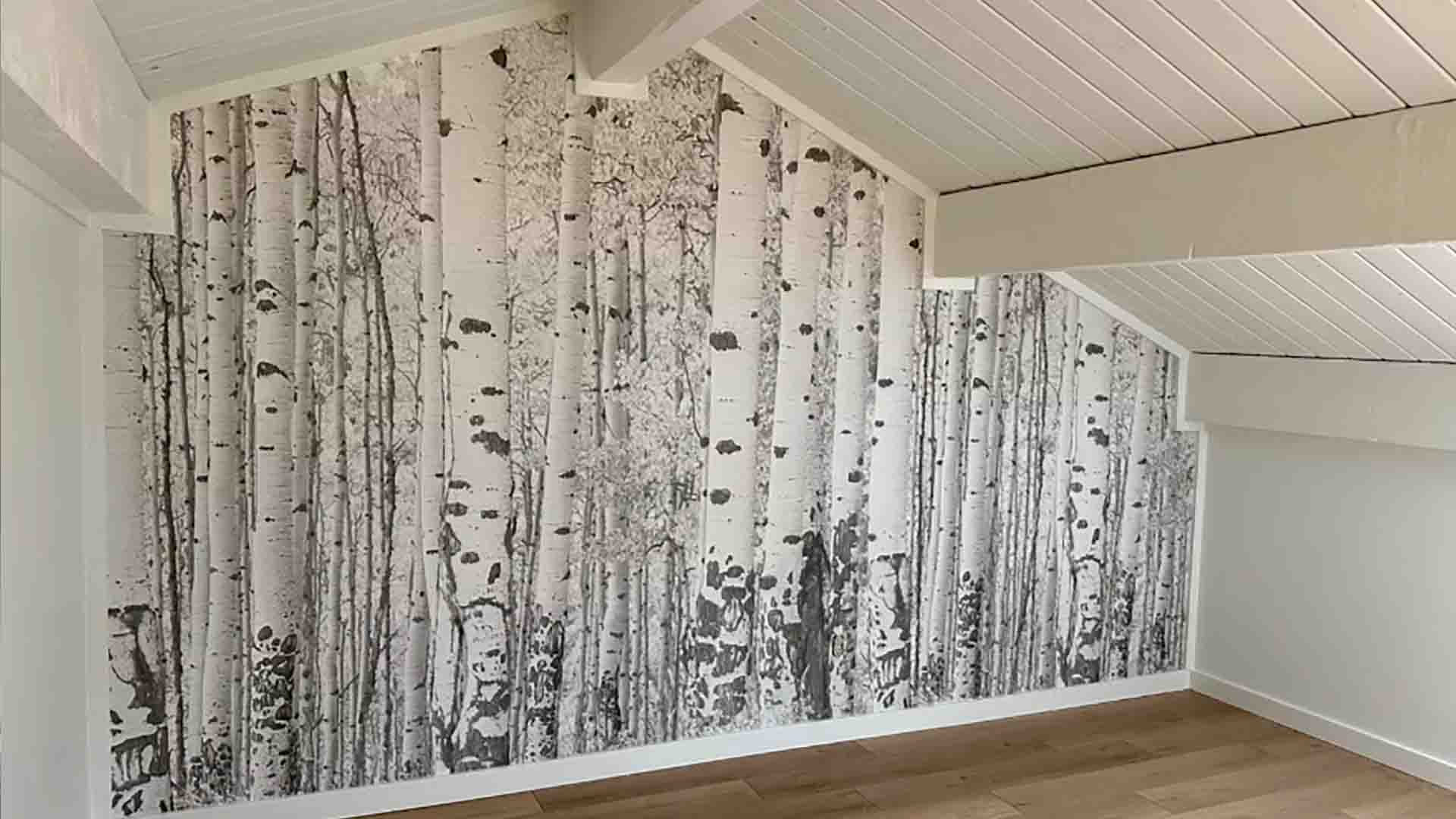 Accent wall installation in a ranch-style home, Colorado Springs, Colorado