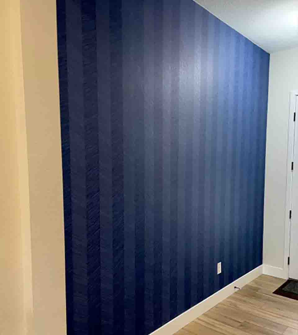 Accent wall installation in an entryway, Erie, Colorado