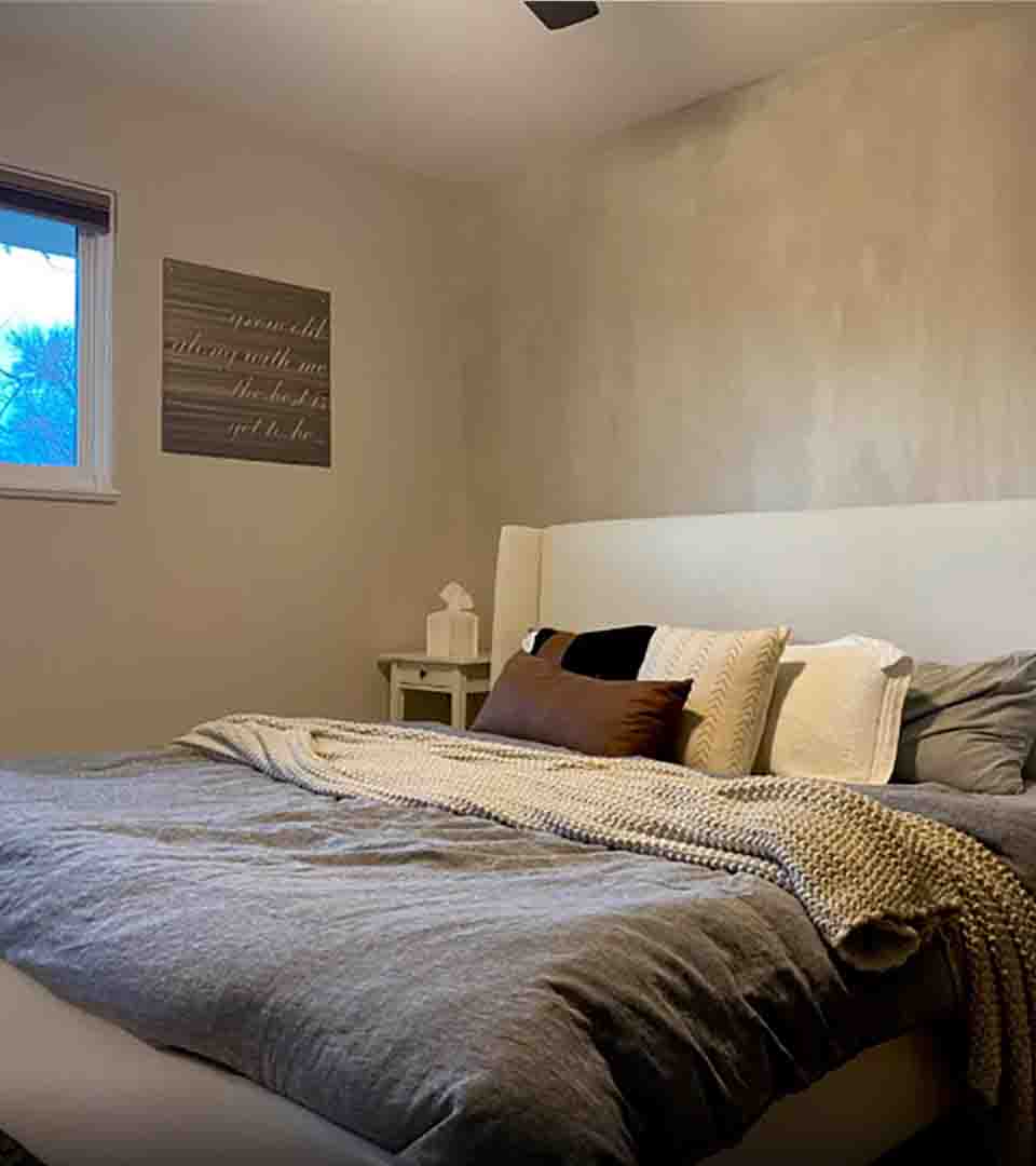 Limewash wall finish in a residential space, Littleton, Colorado