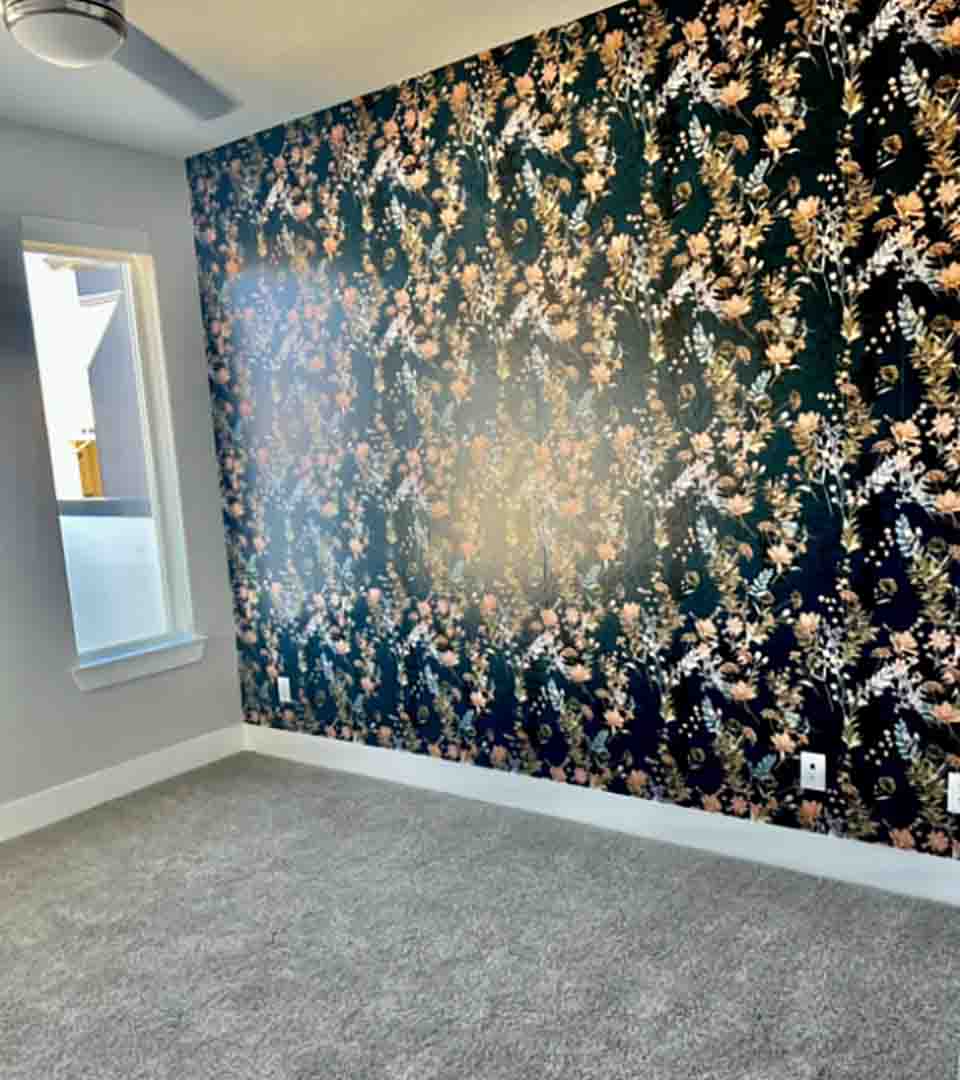Refined wall finish in a bedroom space, Edgewater, Colorado