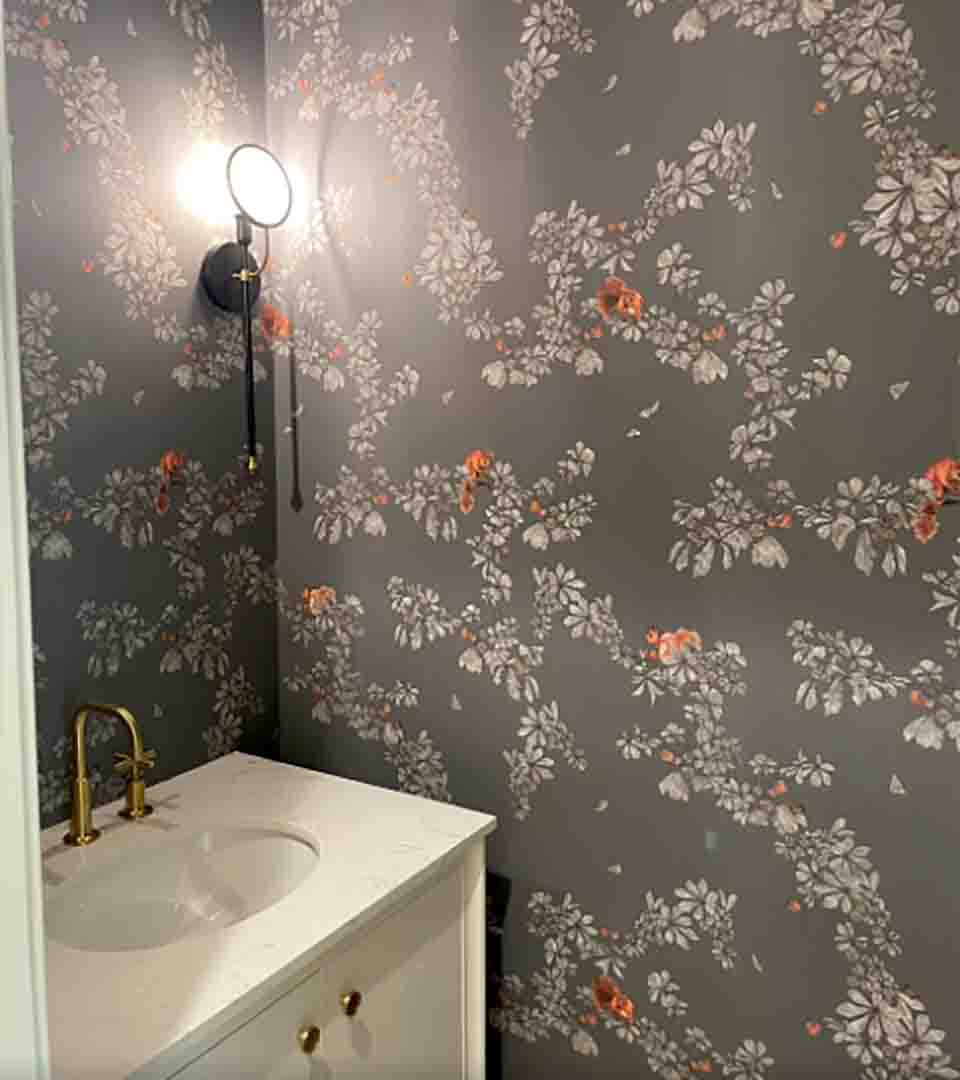 Traditional wallpaper installation in a bathroom, Castle Rock , Colorado