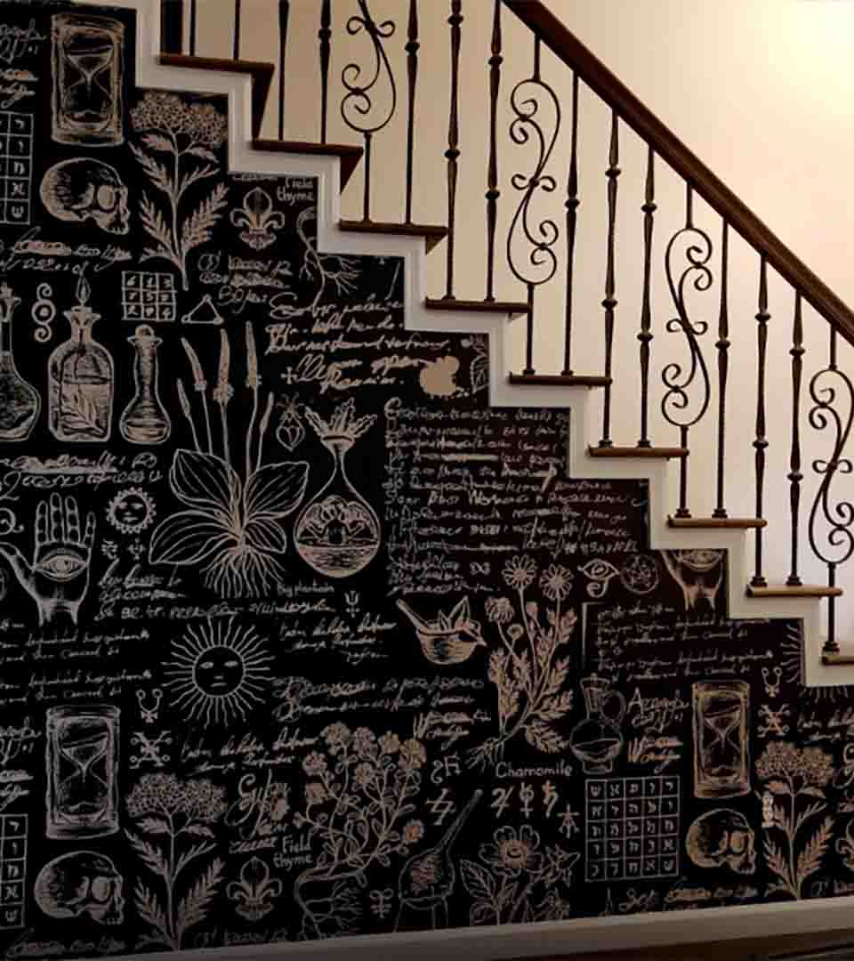 Wall finish installation along a staircase, Lakewood, Colorado