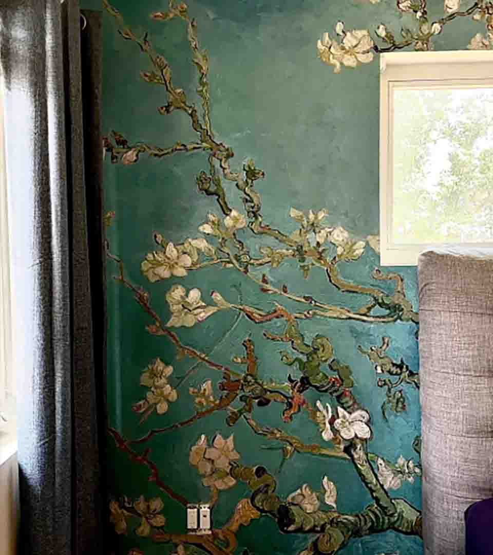 Wallpaper installation in a bedroom, Westminster, Colorado